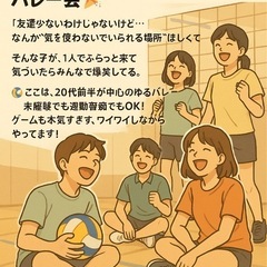 【1人参加、大歓迎！20代前半がわちゃわちゃしてるバレー会🎉】 
