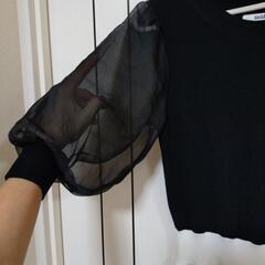 SNIDEL　ニットロングワンピース　パフスリーブフレアワンピースの画像
