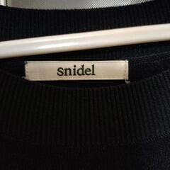 SNIDEL　ニットロングワンピース　パフスリーブフレアワンピースの画像
