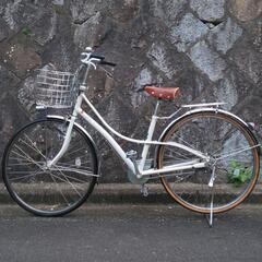 🍀自転車 ロココ ブリジストン  パールホワイト ベルトドライブ オートライト 新品タイヤ付き の画像