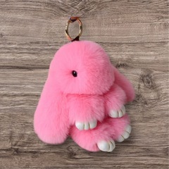 【送料無料】新品 フェイクラビット モコモコ キーホルダーの画像