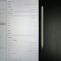 iPad Pro 12.9 256GBセルラー版，キーボードとアップルペンシル付の画像