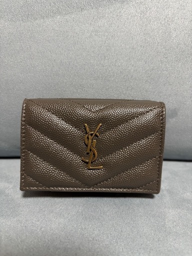 【新品未使用】【超美品】SAINT LAURENT 三つ折り財布 ブラウン