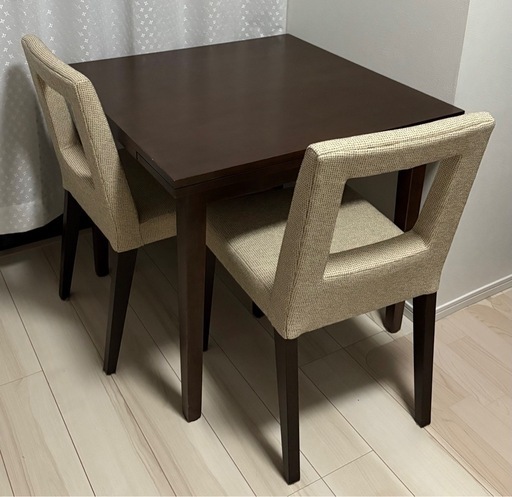 J9068 Ellen エレン ガラストップテーブル ウォルナット クリーニング