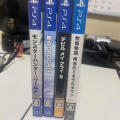 PlayStation4本体箱付一式、ソフト4本、非純正コントローラー【商談中】の画像