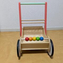 木製 ボーネルンド 手押車 ベビーウォーカー バヨ おもちゃ入れの画像