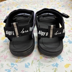 ★ALGY(アルジー)サンダル 黒‪✕‬紫 22cm★美品の画像