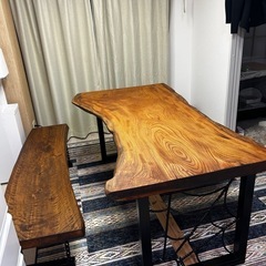ケヤキテーブル　一枚板　欅の画像