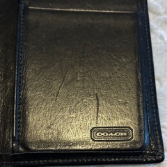 COACH 黒のレザー三つ折り財布の画像