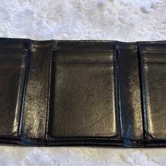 COACH 黒のレザー三つ折り財布の画像