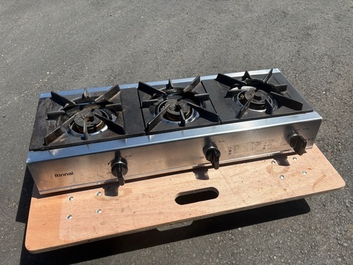 ■中古品 リンナイ 卓上ガスコンロ 3口コンロ RSB-306A LPガス 2021年 738ｘ275ｘ151ｍｍ 動作問題無し■