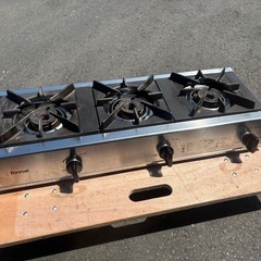 ■中古品 リンナイ 卓上ガスコンロ 3口コンロ RSB-306A LPガス 2021年 738ｘ275ｘ151ｍｍ 動作問題無し■の画像