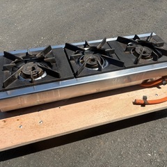■中古品 リンナイ 卓上ガスコンロ 3口コンロ RSB-306A LPガス 2021年 738ｘ275ｘ151ｍｍ 動作問題無し■の画像