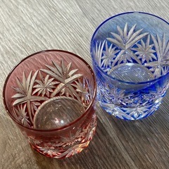 おしゃれなペアグラス　ピンク、ブルーの画像