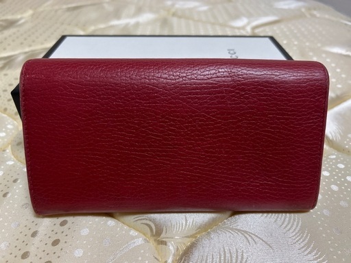 GUCCI 長財布　GGマーモント 赤　レッド　箱付き GUCCI グッチ 財布 長財布 ラウンドファスナー GGマーモント