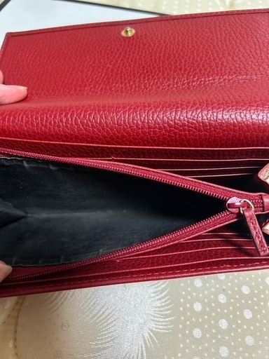 GUCCI 長財布 GGマーモント 赤 レッド 箱付き