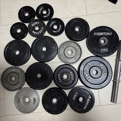 商談中★フロンティアグループいわき店★お手頃価格！ダンベルセット 大量まとめセット 5kg2枚 2.5㎏5枚1.25㎏10枚の画像