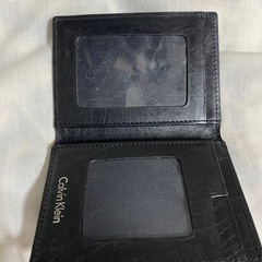 Calvin Klein 黒 レザー 定期入れの画像