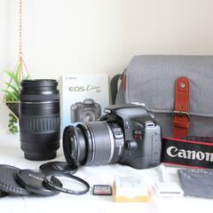 美品✨ Canon EOS Kiss X4 ダブルズームセット 一眼レフカメラ EOS Kiss キヤノン Canon kiss X4 ダブルレンズセット デジタル