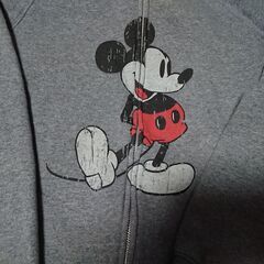 ♠　disney resort 　耳付き フロントミッキーパーカー　グレー 　サイズLLの画像