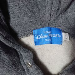 ♠　disney resort 　耳付き フロントミッキーパーカー　グレー 　サイズLLの画像