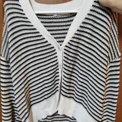 ボーダー柄 カーディガンの画像