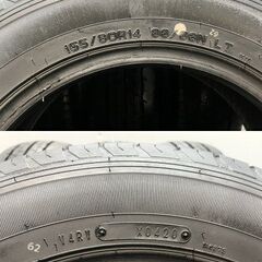 DUNLOP SP175L 155/80R14 88/86N LT 14インチ トラックタイヤ 夏タイヤ 4本 20年製 バリ溝 プロボックス サクシード等　(KTA311)クレジットカード QRコード決済可能の画像