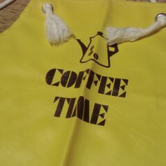 coffee time エプロン イエロー お譲りします。＊石川県＊美川より＊期間限定の画像