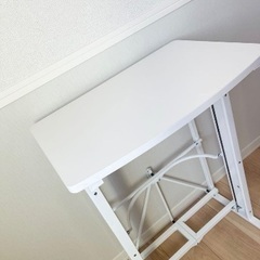 折りたたみ式/スタンディングデスク/ホワイト　机の画像