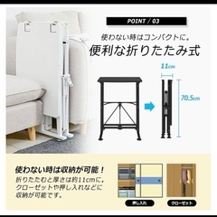 折りたたみ式/スタンディングデスク/ホワイト　机の画像