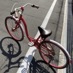 自転車　22インチ　かわいい赤白カラーの画像