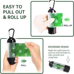 未使用 7色LEDライト付き犬用うんち袋ディスペンサー フラッシュライト IPX6防水 USB-C充電式の画像