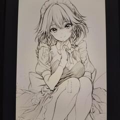 手描きイラスト、線画、色付け致します。の画像