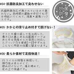 未使用 レディース靴下 超通気性メッシュ 浅口 脱げない スニーカー丈 消臭抗菌 22-25cm 5足セットの画像