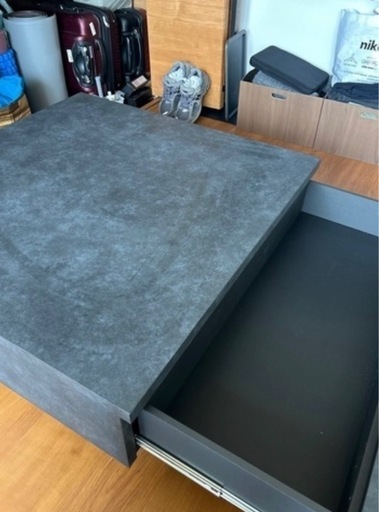 美品】LOWYA ローテーブル モルタルブラック（現金支払い）