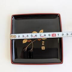 会津漆器①　黒4,0角　銘々皿揃　菓子皿　藪柑子　５枚セットの画像