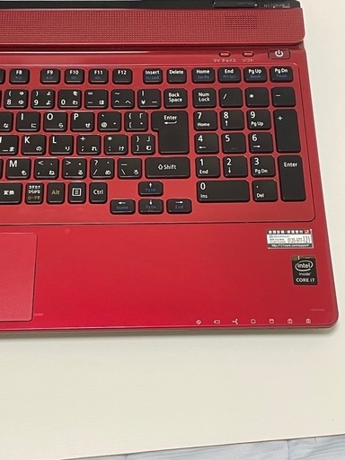 NECノートパソコン /i7/SSD512GB/8GB/Office付/美品/赤