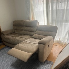 美品　電動ソファー　三人掛け　ベージュの画像