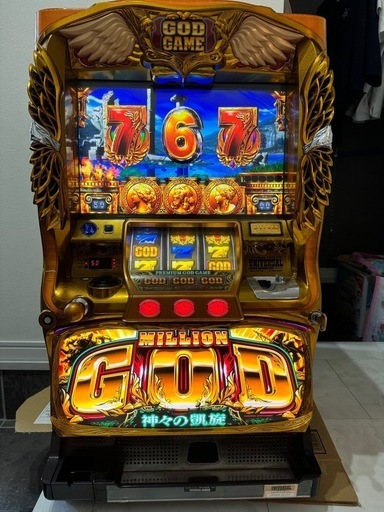 ミリオンゴット 神々の凱旋 不要機付き 実機 パチスロ 家庭用電源