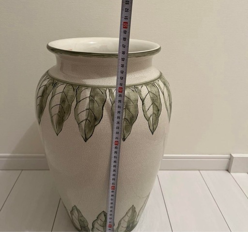 イタリア製 葉模様 陶器花瓶傘立て (ばなな) 泉外旭川の