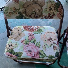 美品★軽くて折りたためるゴブラン柄高座椅子の画像
