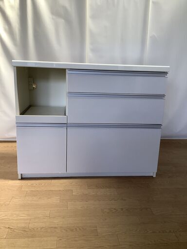 販売済み No.107 パモウナ キッチンカウンター レンジ台 白（豊橋市