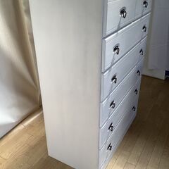 No.109　チェスト　タンス　白　６段（豊橋市収集業務課リユース家具）の画像