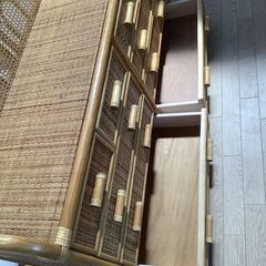 No.112　ラタン　チェスト　タンス　4段（豊橋市収集業務課リユース家具）の画像