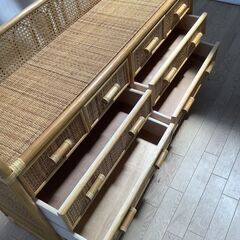 No.112　ラタン　チェスト　タンス　4段（豊橋市収集業務課リユース家具）の画像