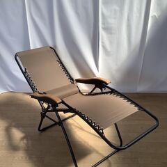 No.117　アウトドアチェア　リクライニング機能付き　ブラウン（豊橋市収集業務課リユース家具）の画像