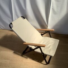 No.118　アウトドアチェア　リクライニング３段　ベージュ　（豊橋市収集業務課リユース家具）の画像