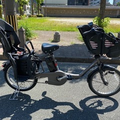 パナソニック電動自転車子供乗り2人椅子付きの画像