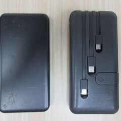 ( M-714 )モバイルバッテリー ２個 まとめ売り 10000mAh USB ライトニング Type-C Type-B PSEマーク認証 中古 動作確認済みの画像
