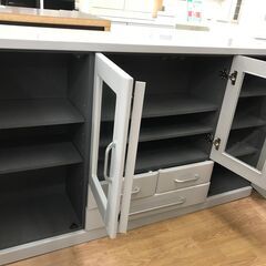 ★リユースのサカイ春日部店★KJ11135  キッチン収納 グレー H91×W150×D32 クリーニング済みの画像